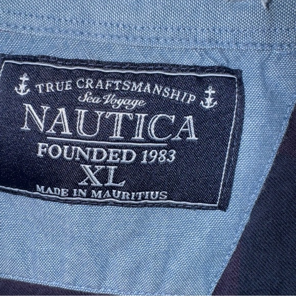 NAUTICA Men’s Long Sleeve Casual Button Down Shirt XL Plum/Blue Color Plaid - Picture 5 of 6